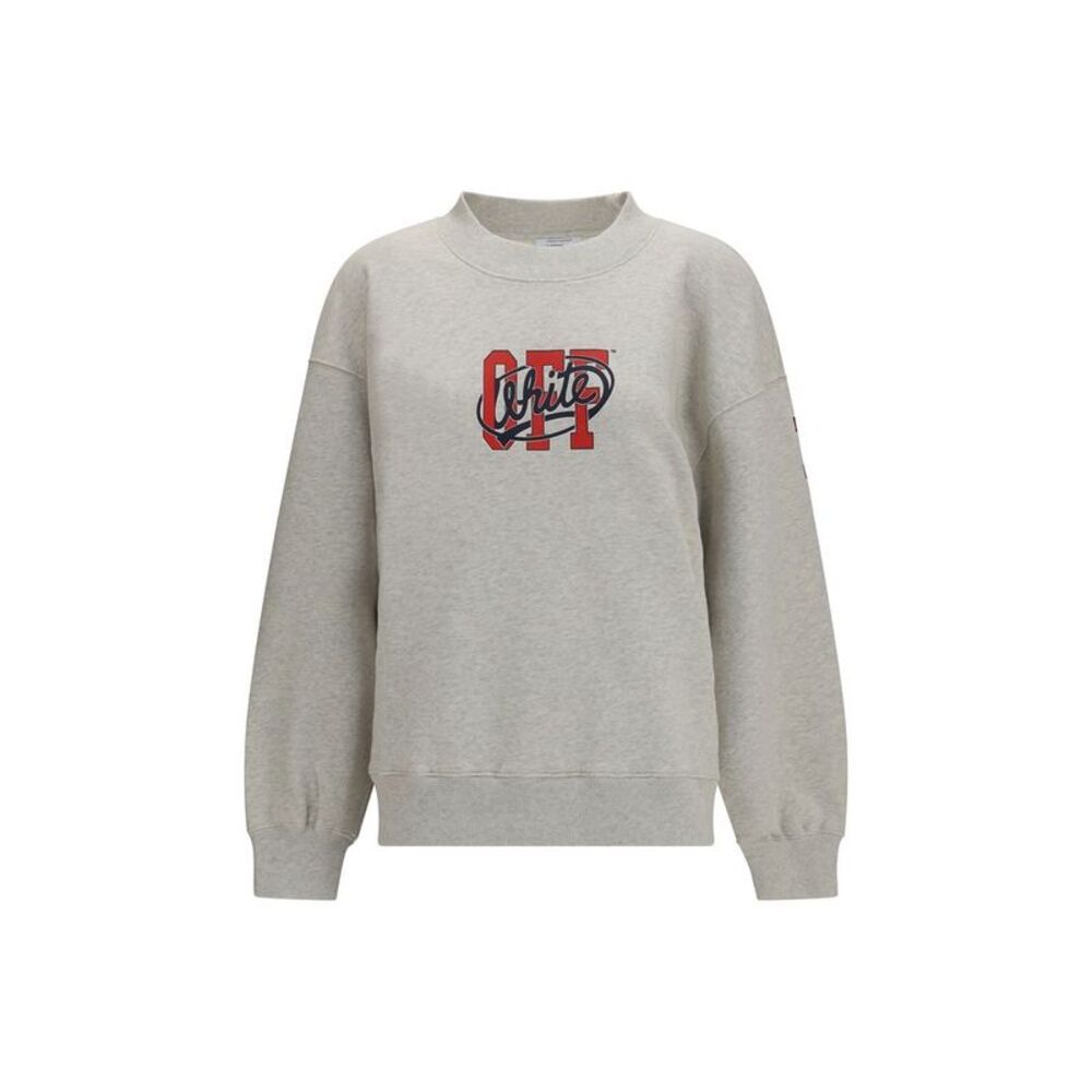 Off-White Gray Cotton Women's Sweatshirt